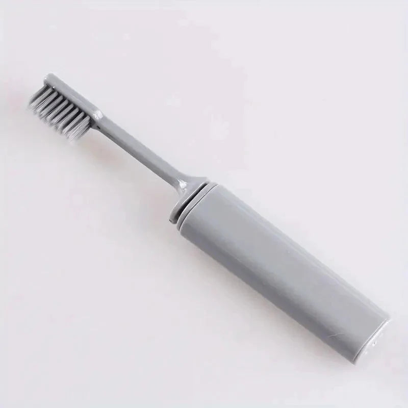 Portable Charcoal Folding Toothbrush - Compact Design for Travel, Camping, and Hiking