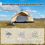 PAKICETUS 2-4 Person Automatic Pop Up Camping Tent, Instant Quick Setup Portable Windproof Tent, Lightweight Backpacking Shelter for Outdoor Travel Hiking Picnic