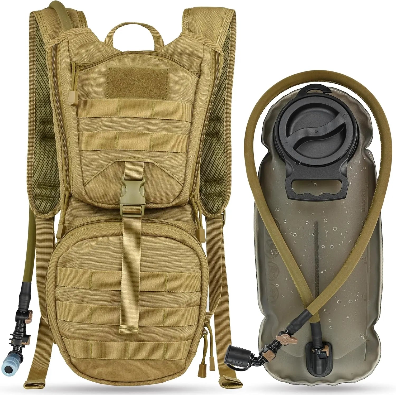 Tactical Hydration Backpack w/ 3L TPU Bladder, Ideal for Cycling, Hiking, Running, etc.