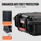 VEVOR IP67 weatherproof hard case with pre-cut foam for protective travel and storage