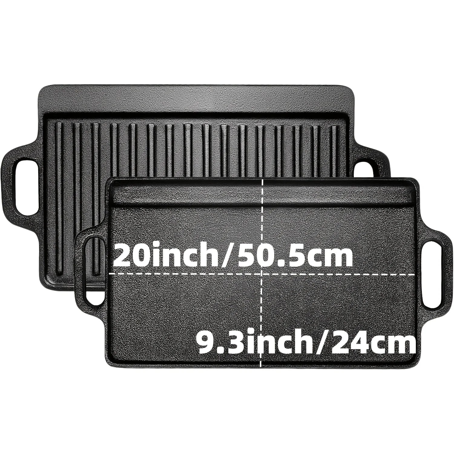 3-piece pre-seasoned cast iron skillet set with 6, 8, and 10 inch pans for versatile cooking.