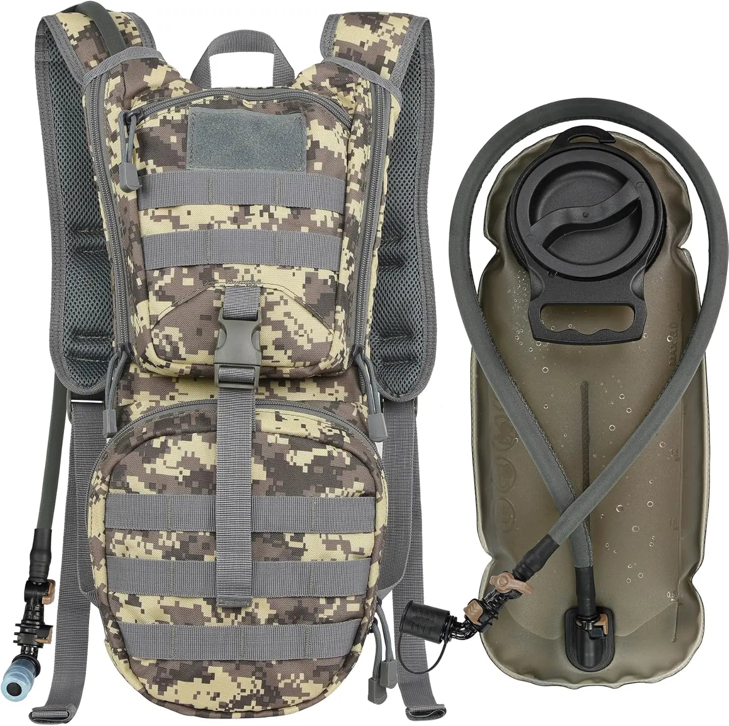Tactical Hydration Backpack w/ 3L TPU Bladder, Ideal for Cycling, Hiking, Running, etc.