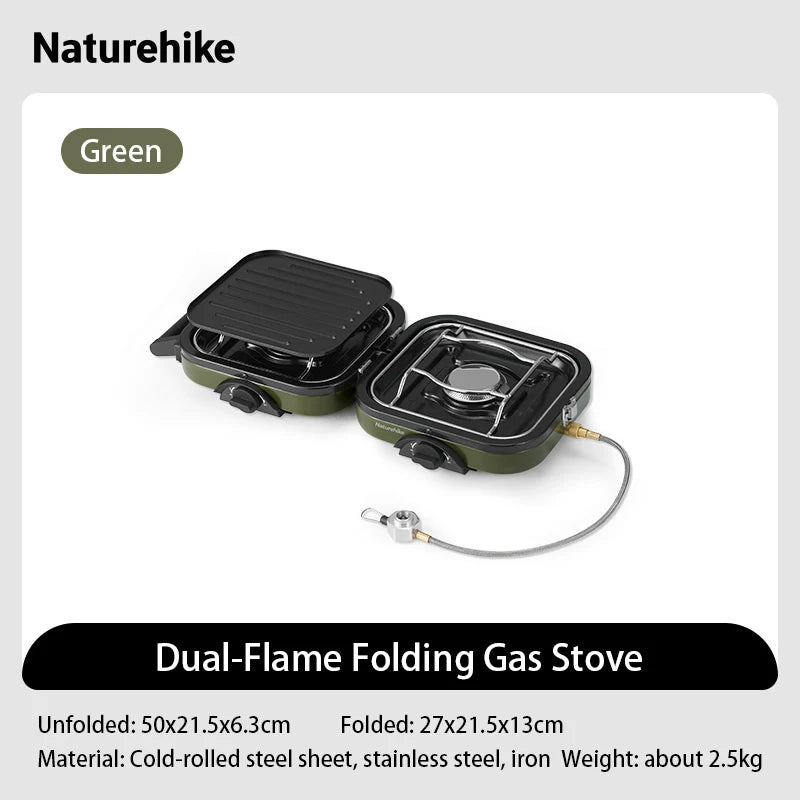 Naturehike 2-Burner Portable Camping Stove with Griddle
