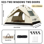 PAKICETUS 2-4 Person Automatic Pop Up Camping Tent, Instant Quick Setup Portable Windproof Tent, Lightweight Backpacking Shelter for Outdoor Travel Hiking Picnic