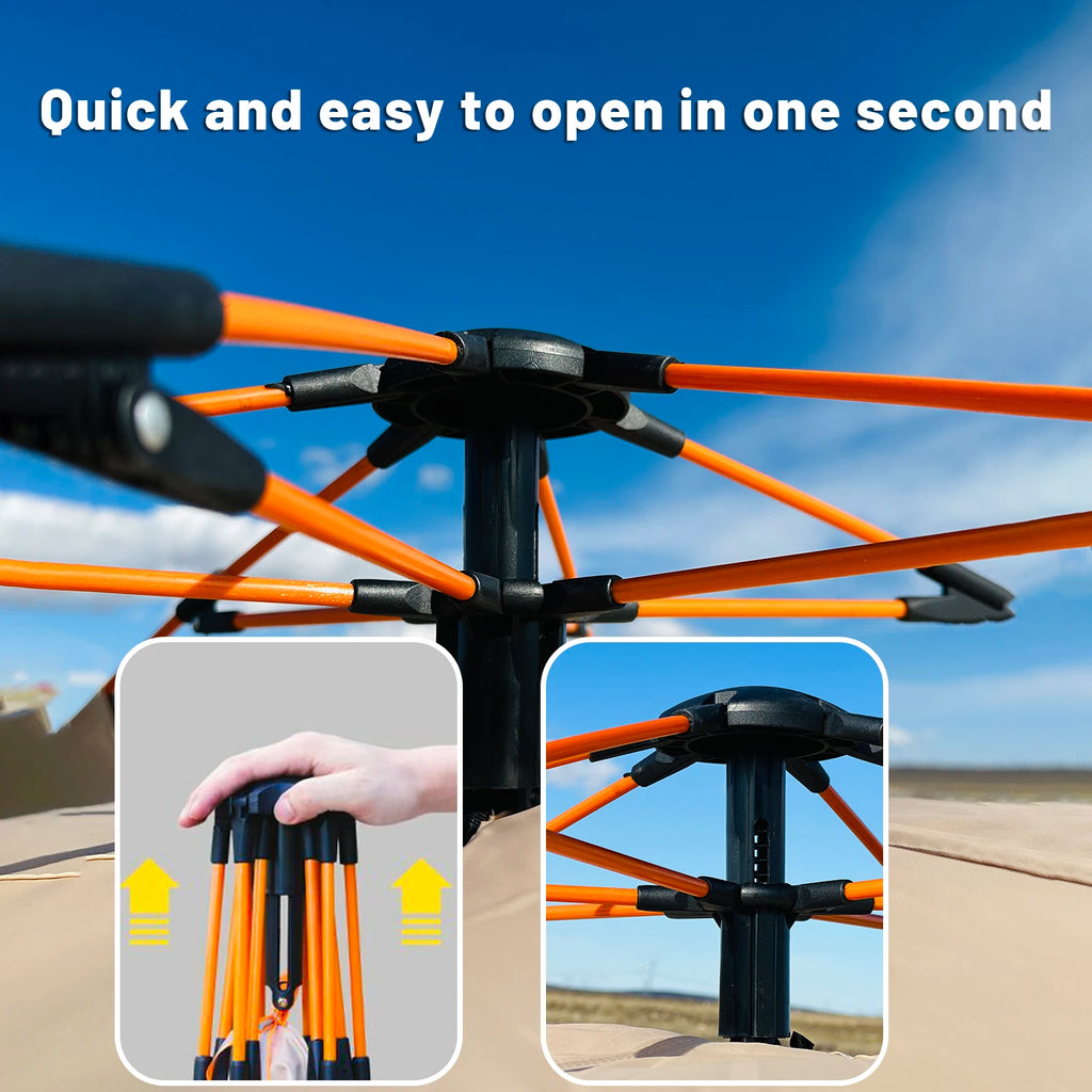 PAKICETUS 2-4 Person Automatic Pop Up Camping Tent, Instant Quick Setup Portable Windproof Tent, Lightweight Backpacking Shelter for Outdoor Travel Hiking Picnic