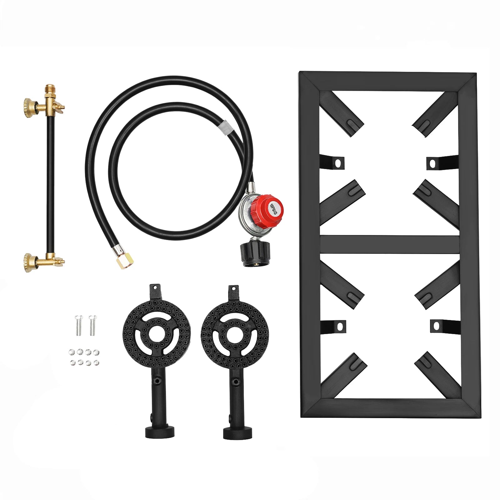 Portable Camping Gas Stove 2 Burner Propane Cooker with Regulator