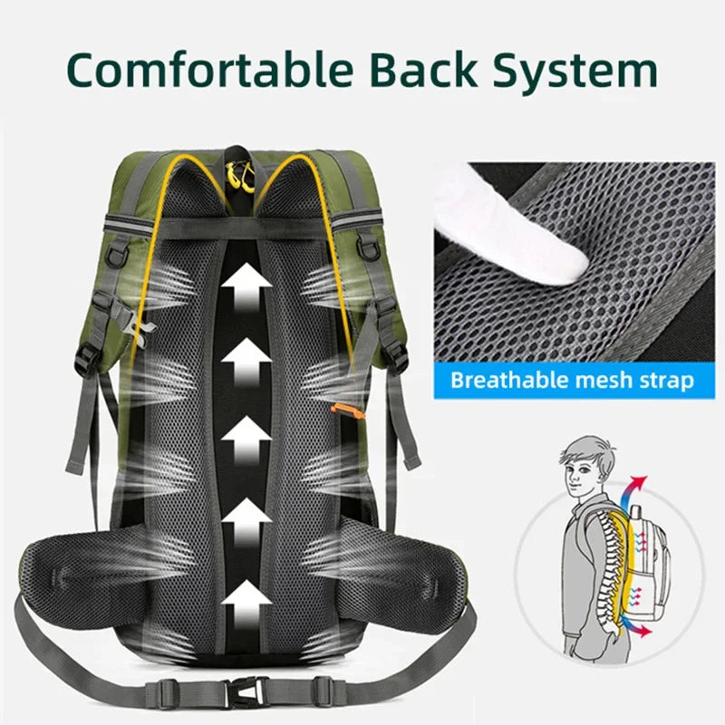 Travel Backpack Waterproof Hiking Camping Rucksack 50L