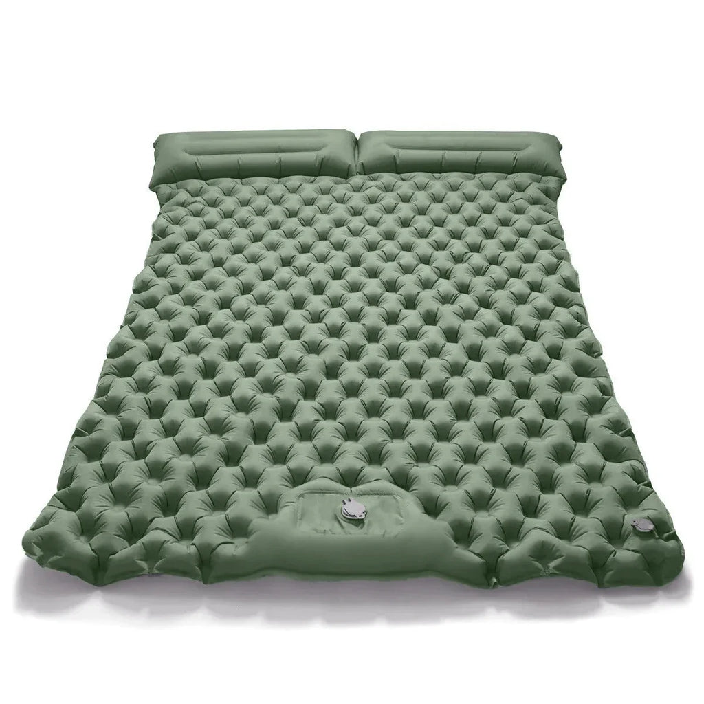 Double Inflatable Camping Mattress – Ultralight Folding Sleeping Pad with Built-in Pump