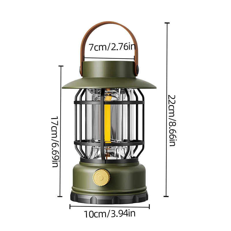 2-in-1 Solar USB Camping Lantern Ultra-Bright 360° Hanging Light